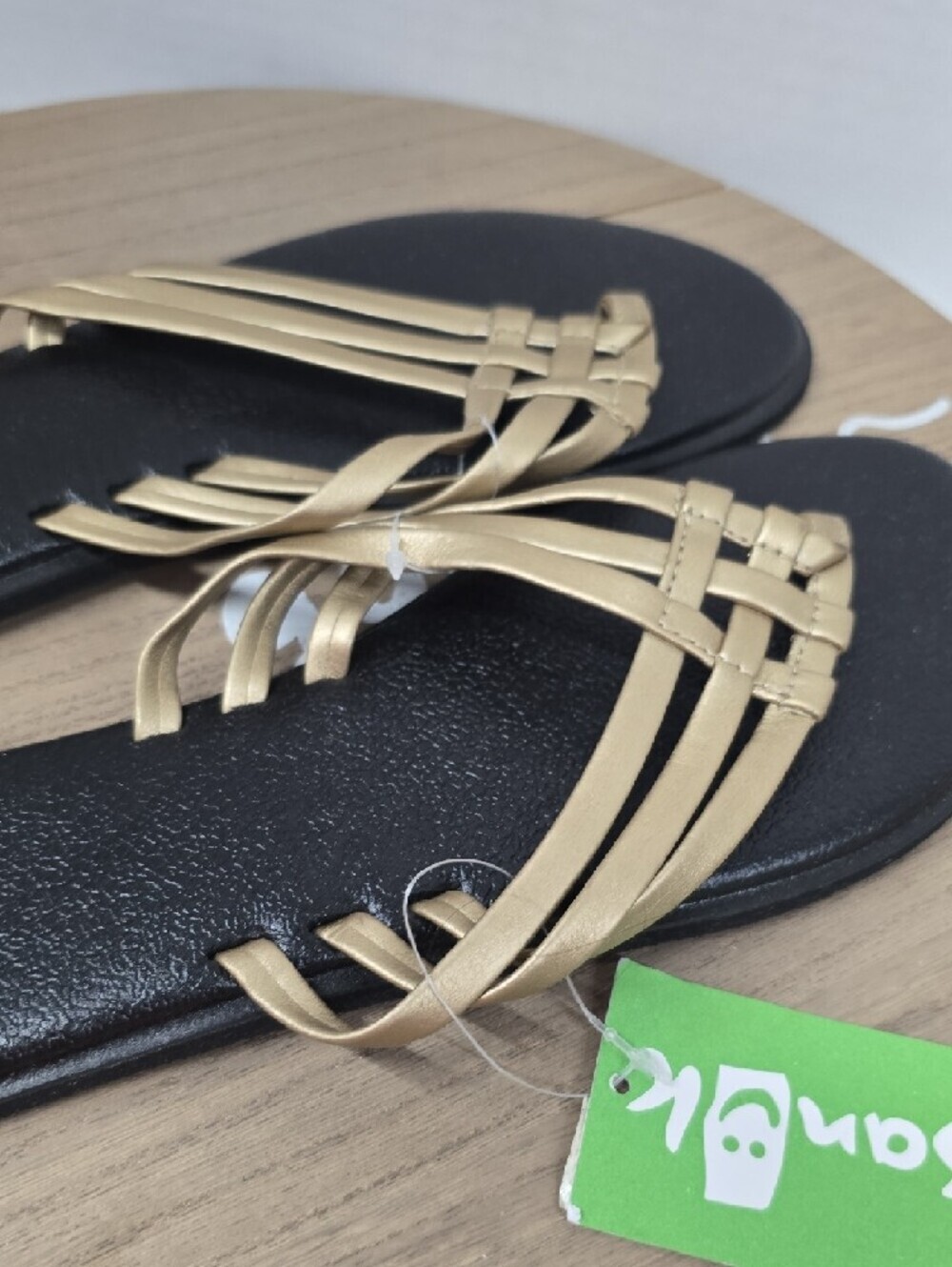 Sanuk Women's Gold Woven-Strap‎ Slide Sandals Size 9 NWT - Picture 4 of 11